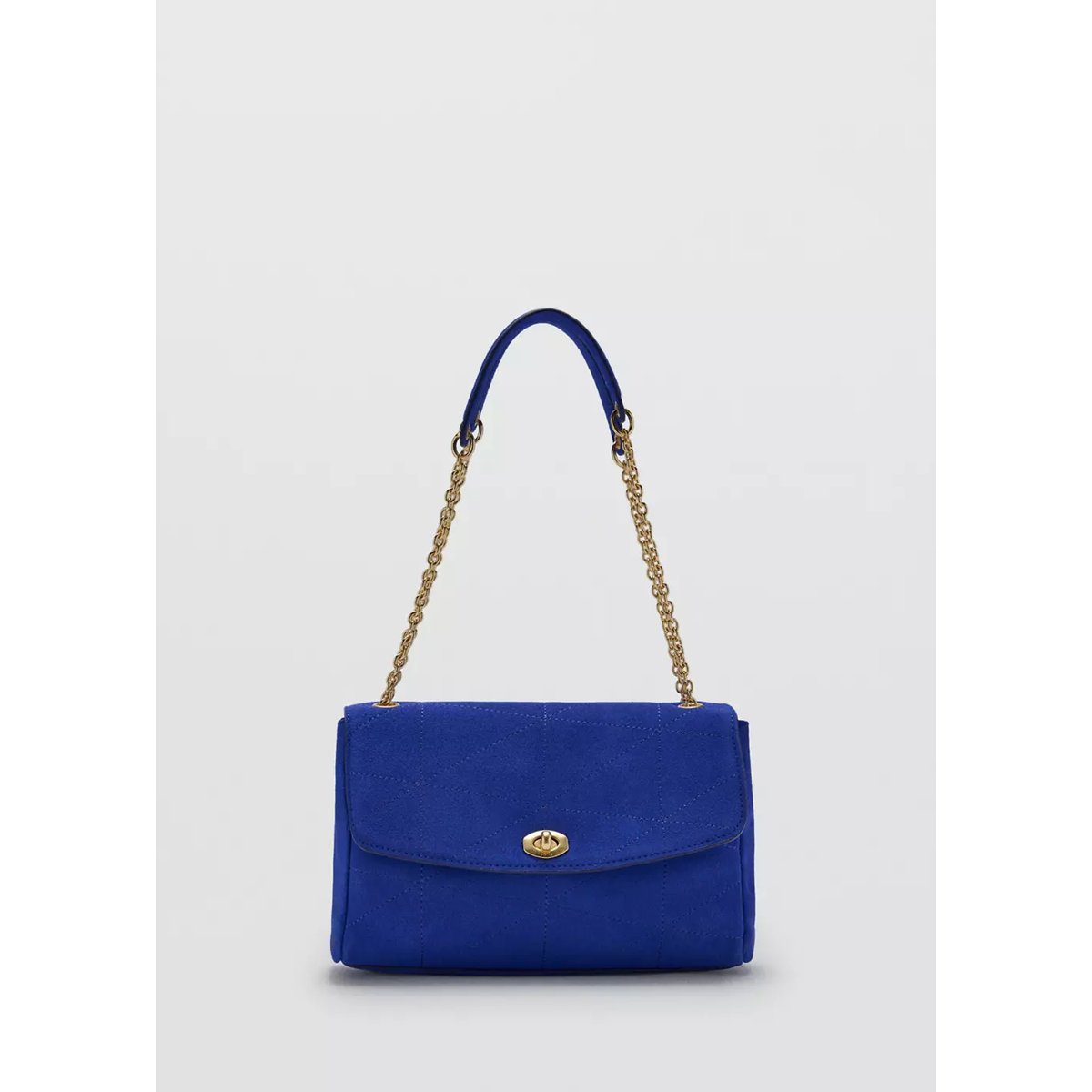Petit sac à main en cuir à chaîne bleu électrique, MANGO