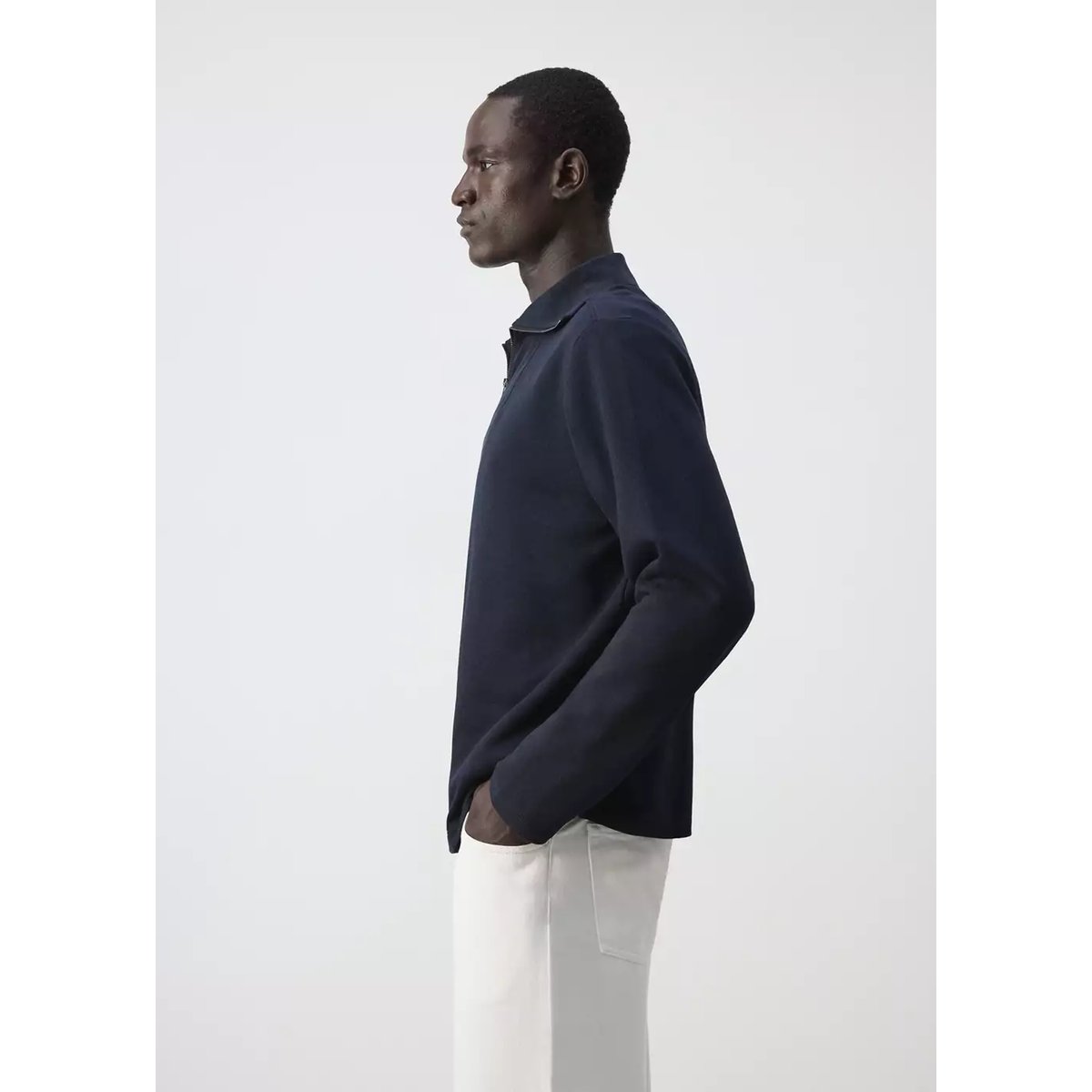 Sweat coton relaxed-fit bleu marine, MANGO MAN