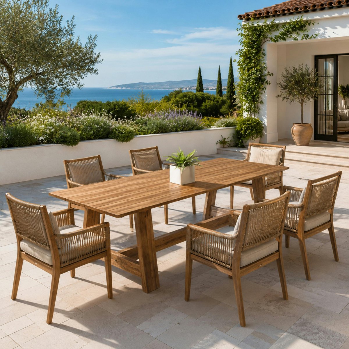 Table de jardin 250 cm en teck recyclé ORIA bois naturel, PIER IMPORT