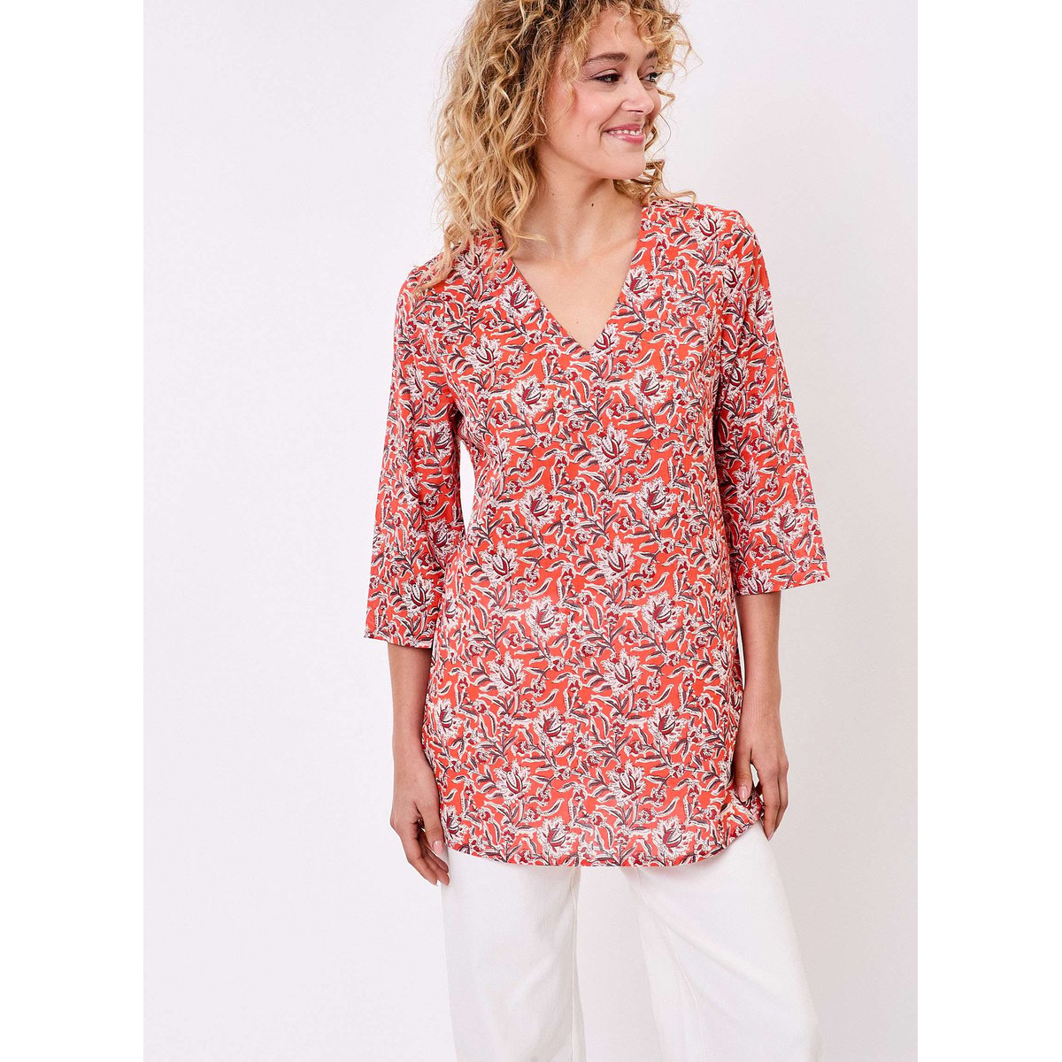 Tunique femme voile de coton bio LAURIE orange martson, LA FIANCÉE