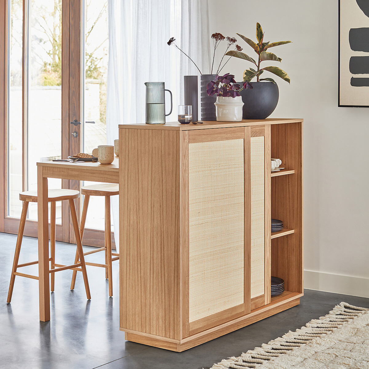 Carafe verre strié, Stria fumé, LA REDOUTE INTERIEURS