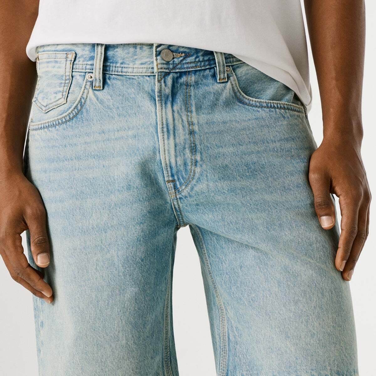 Bermuda En Denim Coupe Ample 12 oz blue rigid denim, PEPE JEANS