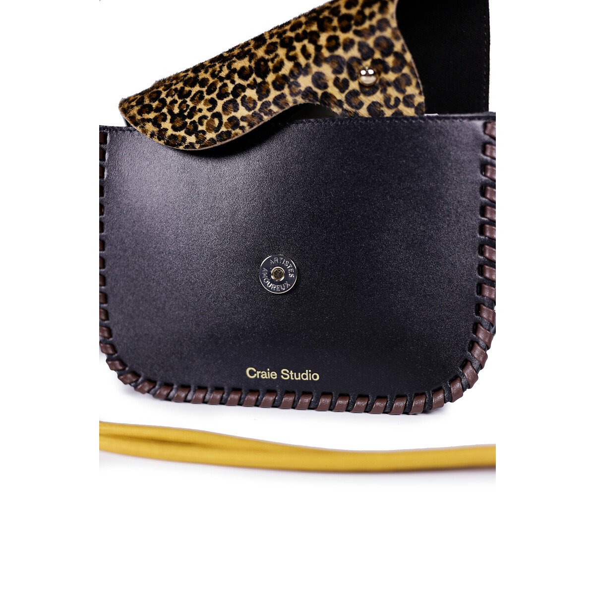 Sac besace en cuir imprimé léopard, WEST léopard/noir, CRAIE STUDIO