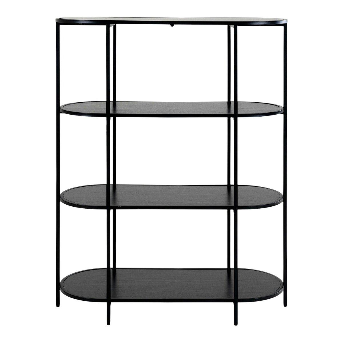 Etagère ovale 4 plateaux VARDE noir, PIER IMPORT