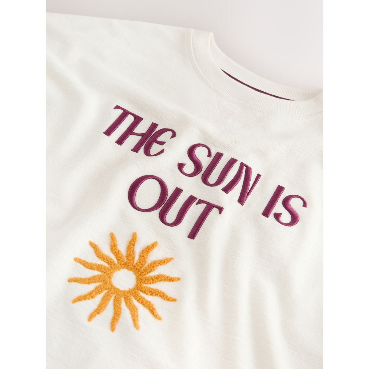 T-shirt écru avec broderie et motif estival écru, NEXT
