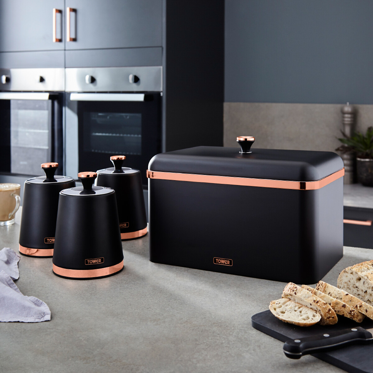 Cavaletto Bread Bin black, TOWER