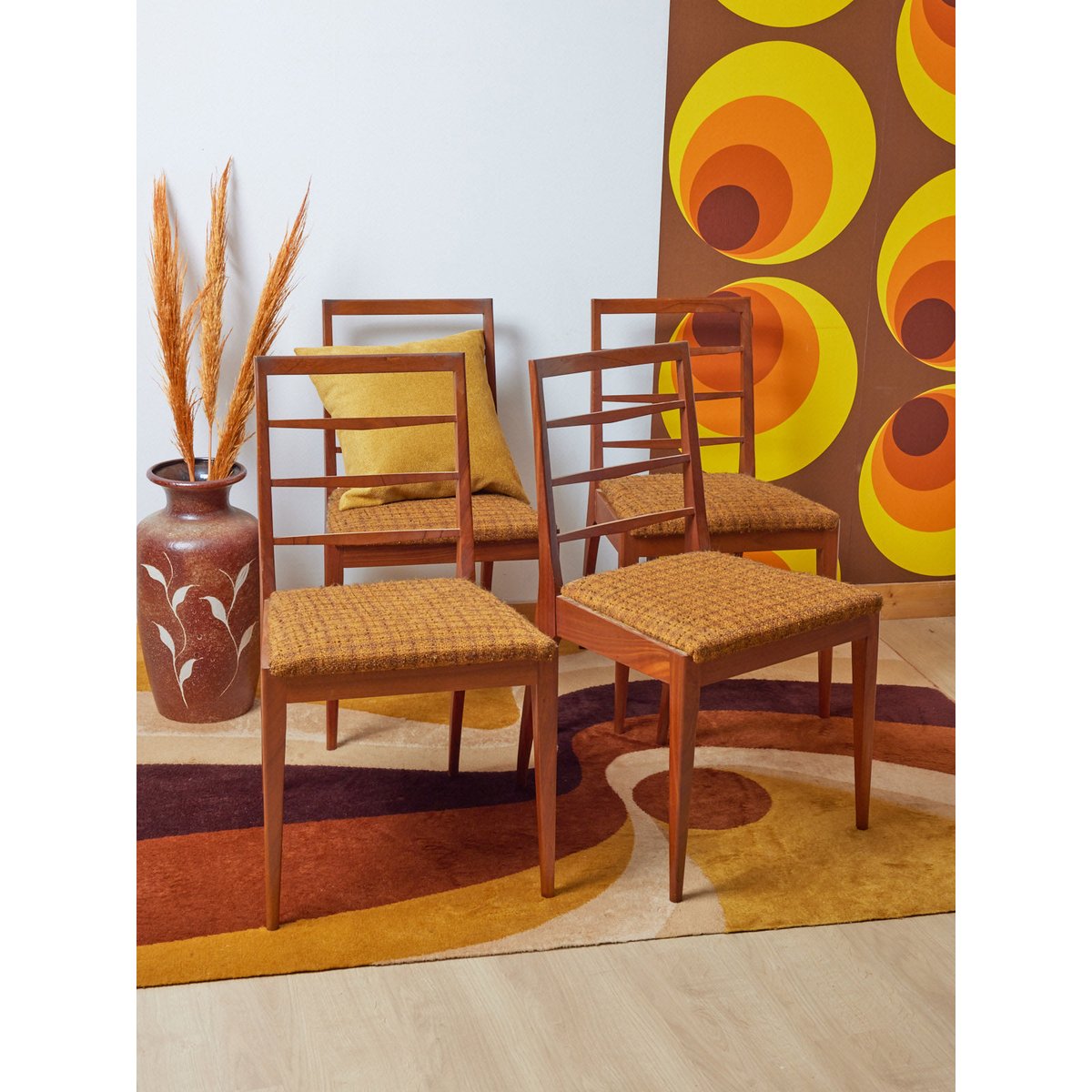 Lot de chaises scandinaves en bois Alma N°1206 - Bon état bois clair, DEBONGOUT