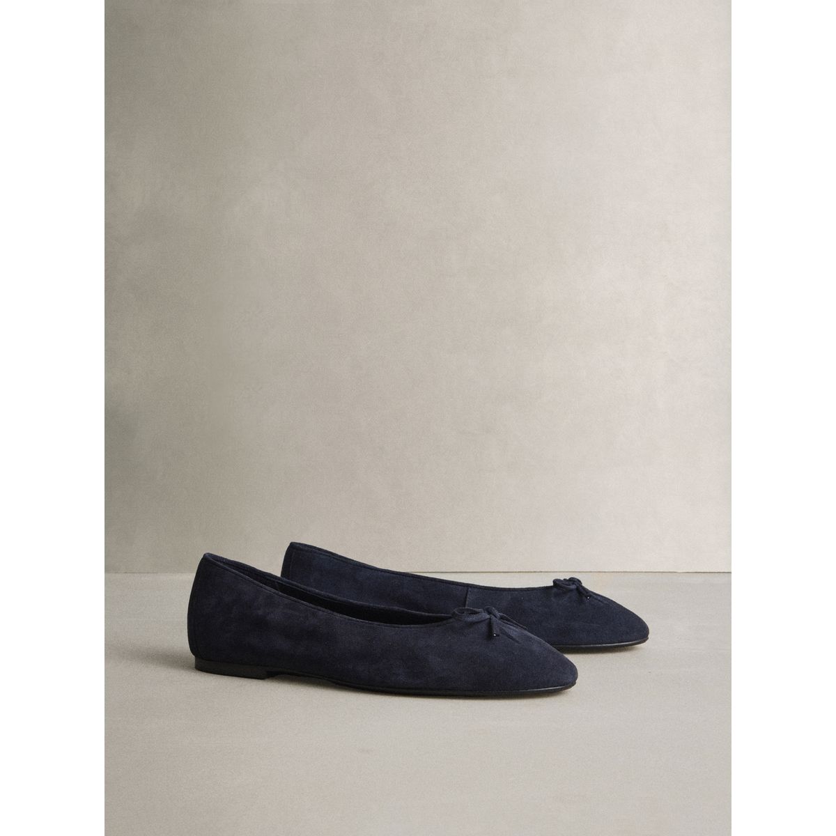 Ballerines ruchées en cuir n. premium bleu marine, NEXT