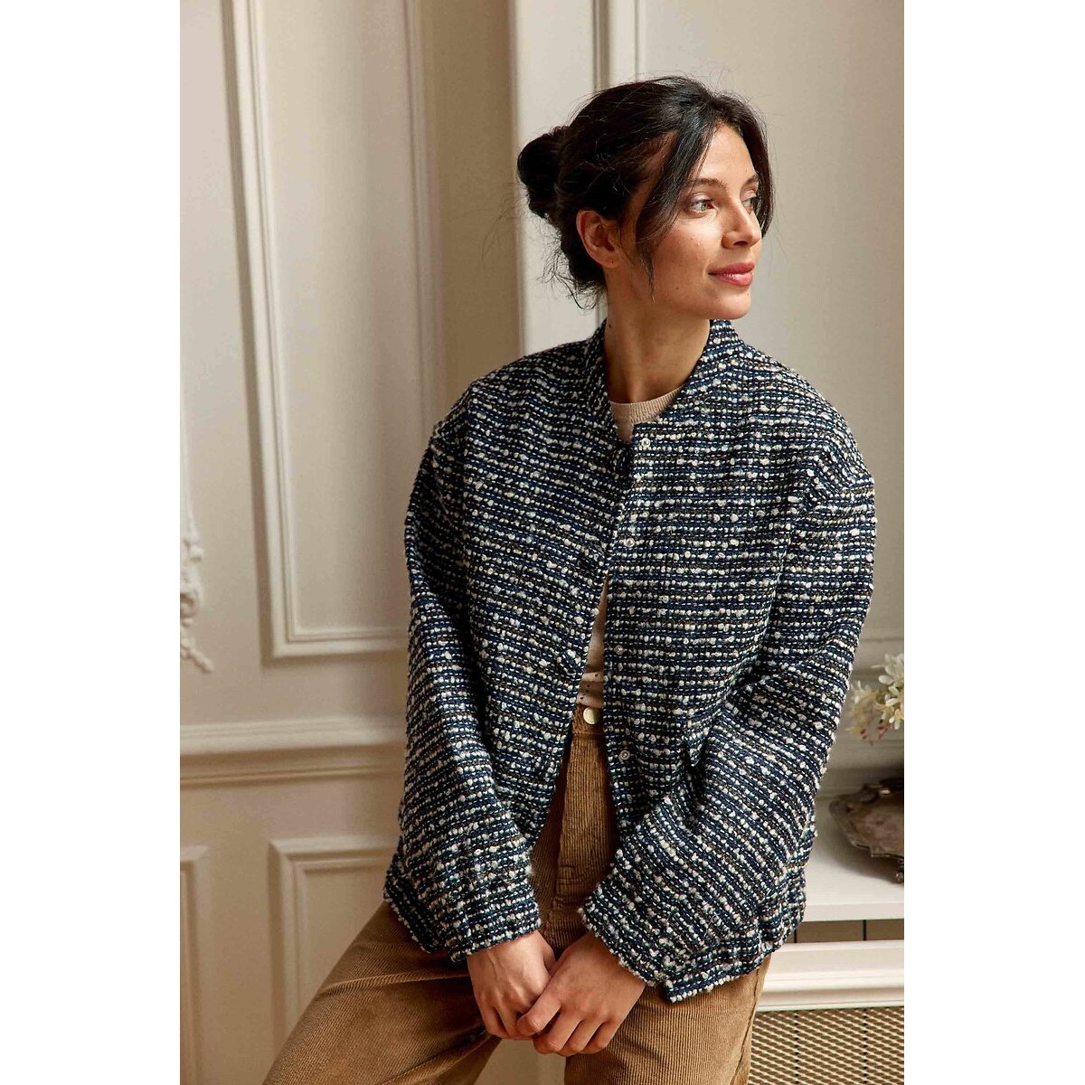 Vesper Loose-Fitting Tweed Jacket navy, LA PETITE ETOILE