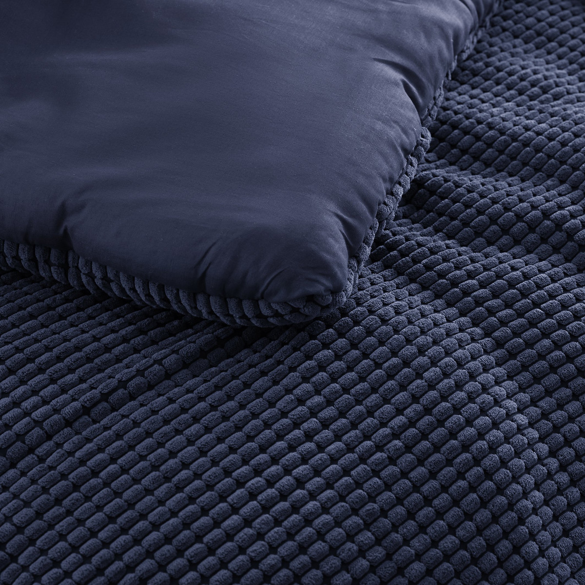 Gematelasseerde beddensprei, Fluffy marineblauw, LA REDOUTE INTERIEURS