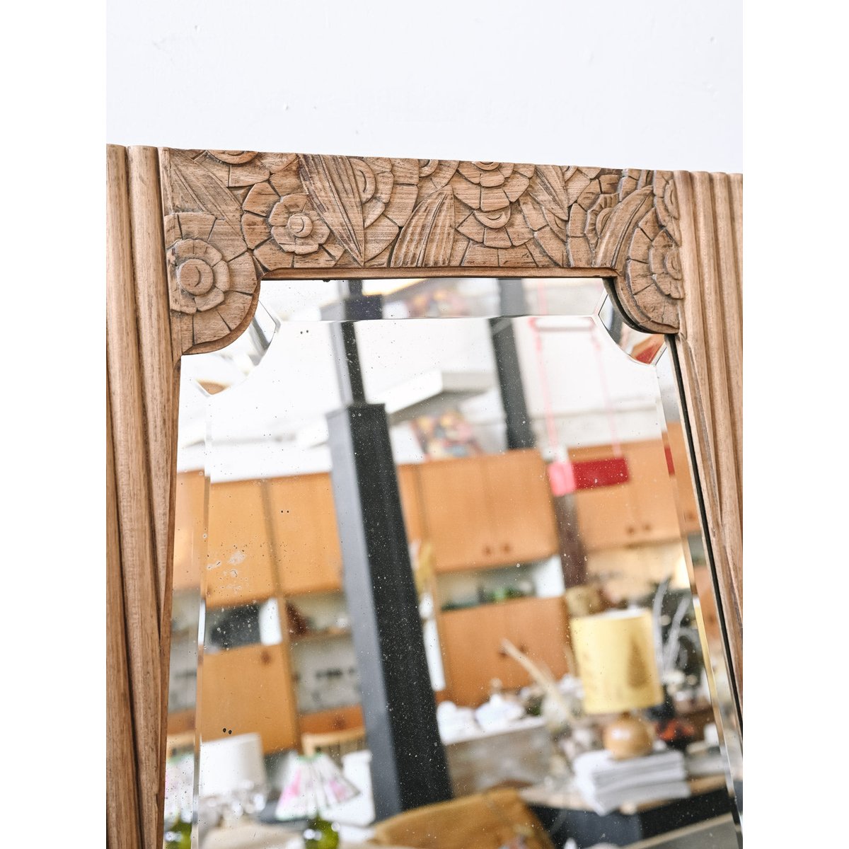 Grand miroir Art Déco en bois Georges N°1450 - Bon état bois foncé, DEBONGOUT