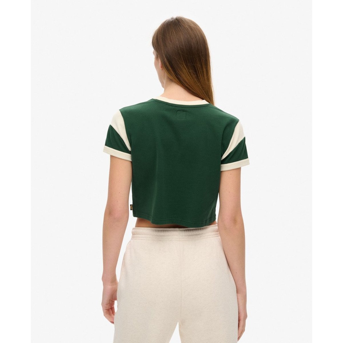 T-shirt contrasté à motif Athletic Essentials vert émail, SUPERDRY