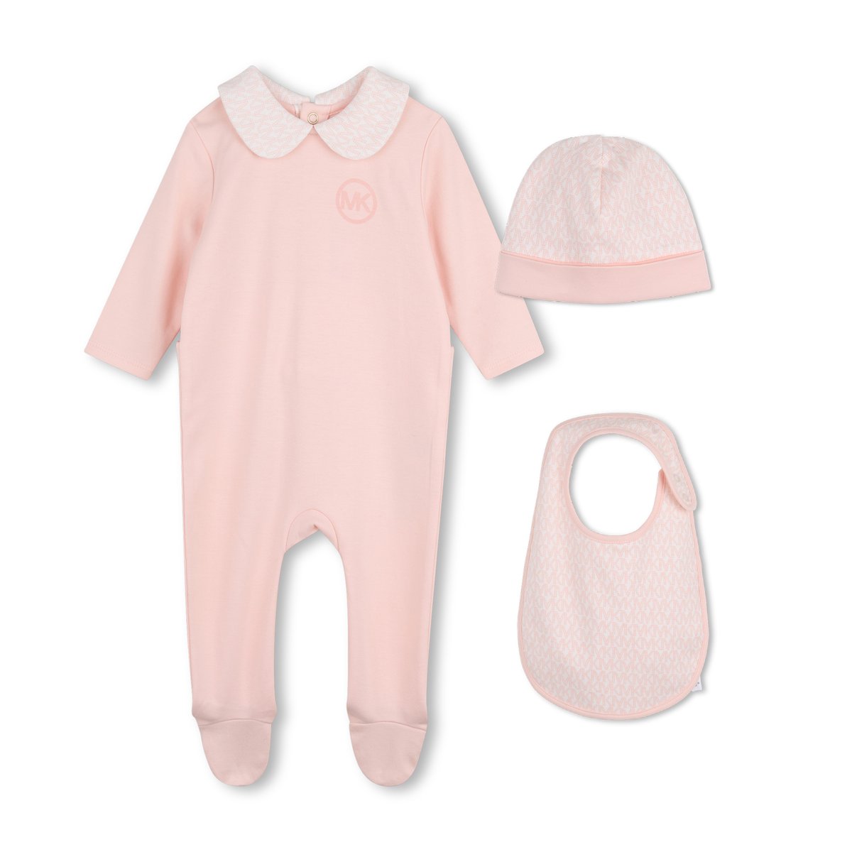 Ensemble pyjama, bonnet et bavoir pale blush, MICHAEL KORS