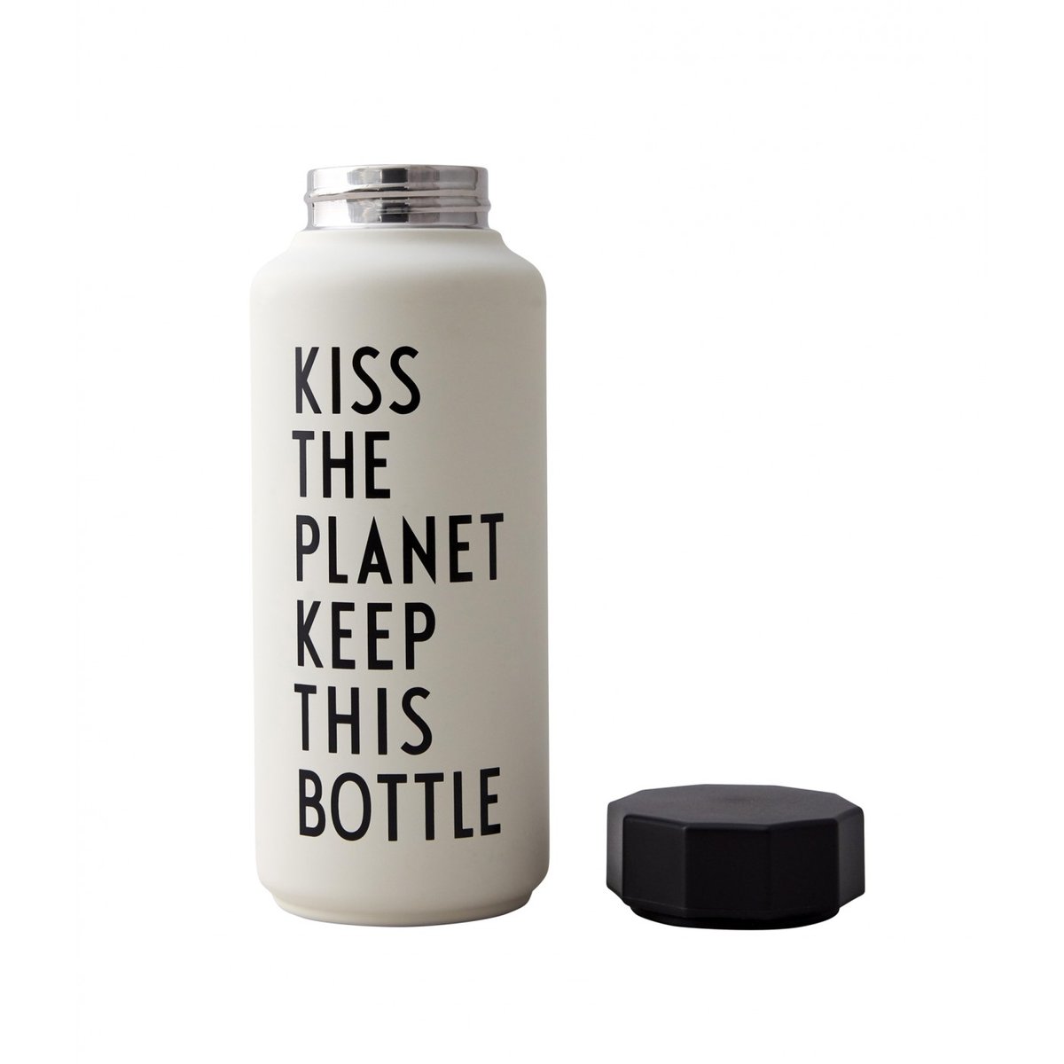 Bouteille Thermos Blanche Kiss 0,5 Litre noir et blanc, DESIGN LETTERS