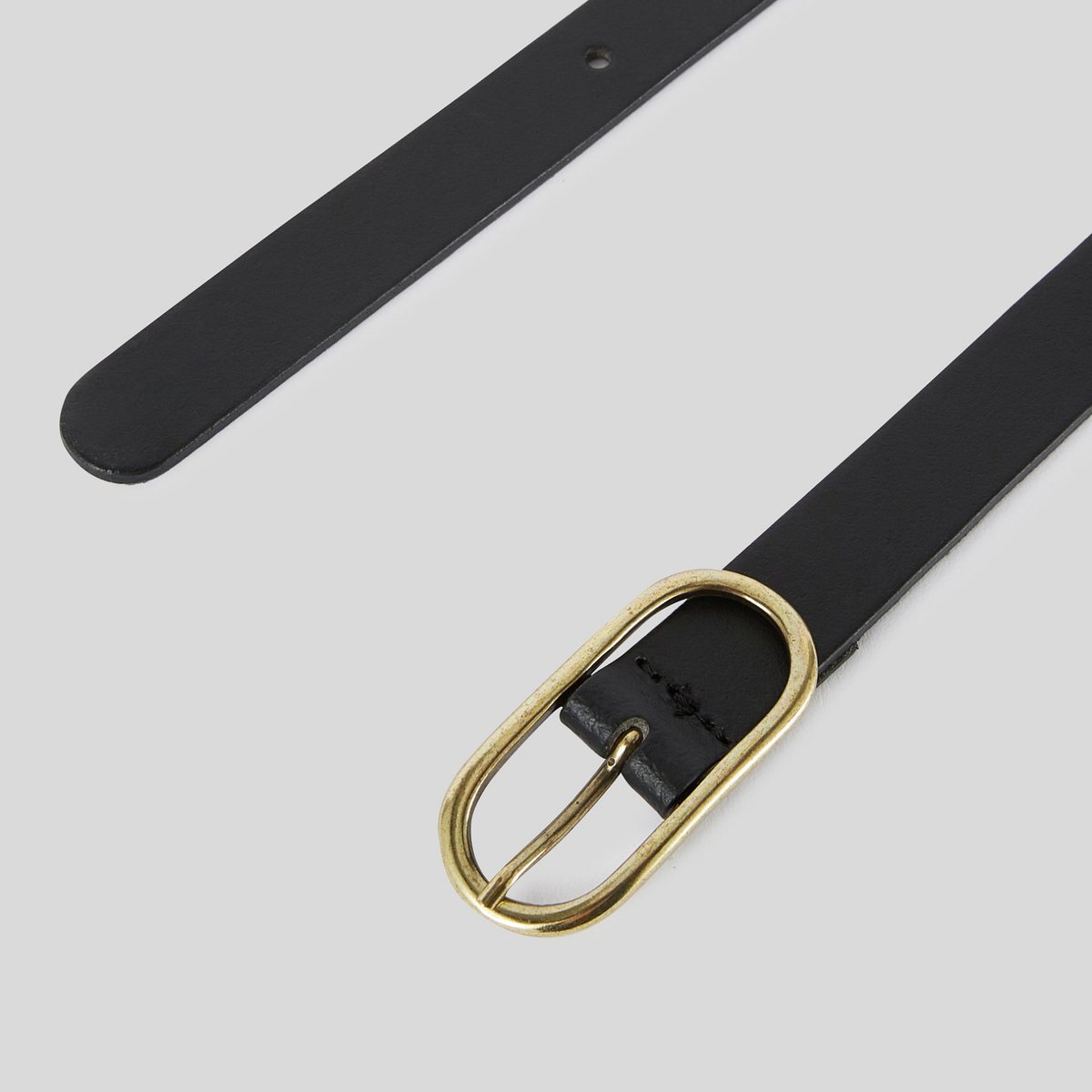 Ceinture 2cm, cuir responsable noir, MONOPRIX
