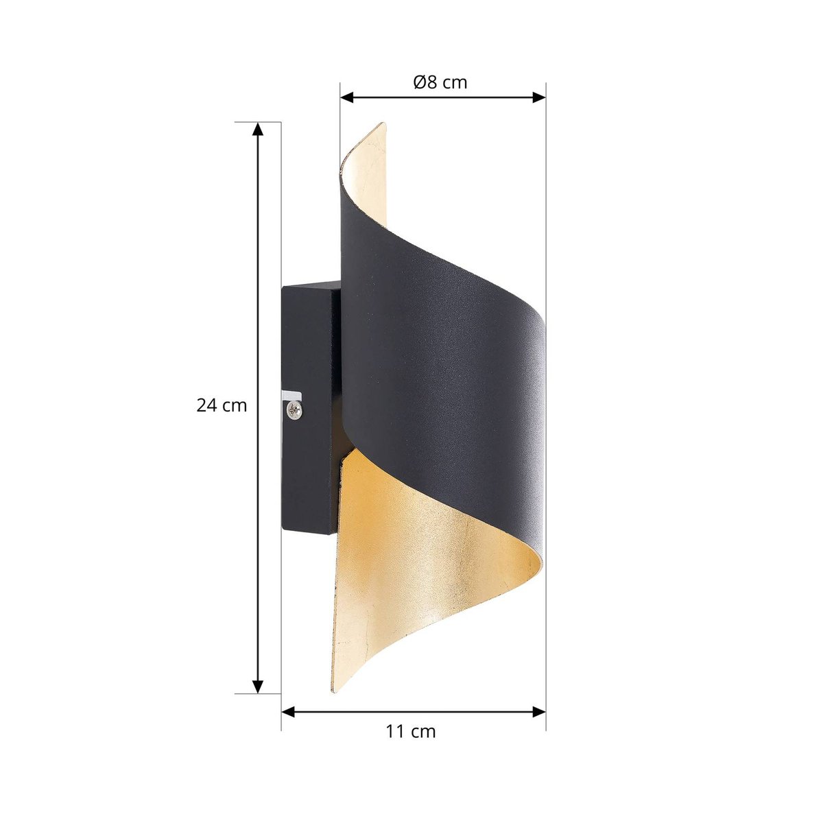Applique en plâtre moderne, Desirio noir, or, LINDBY