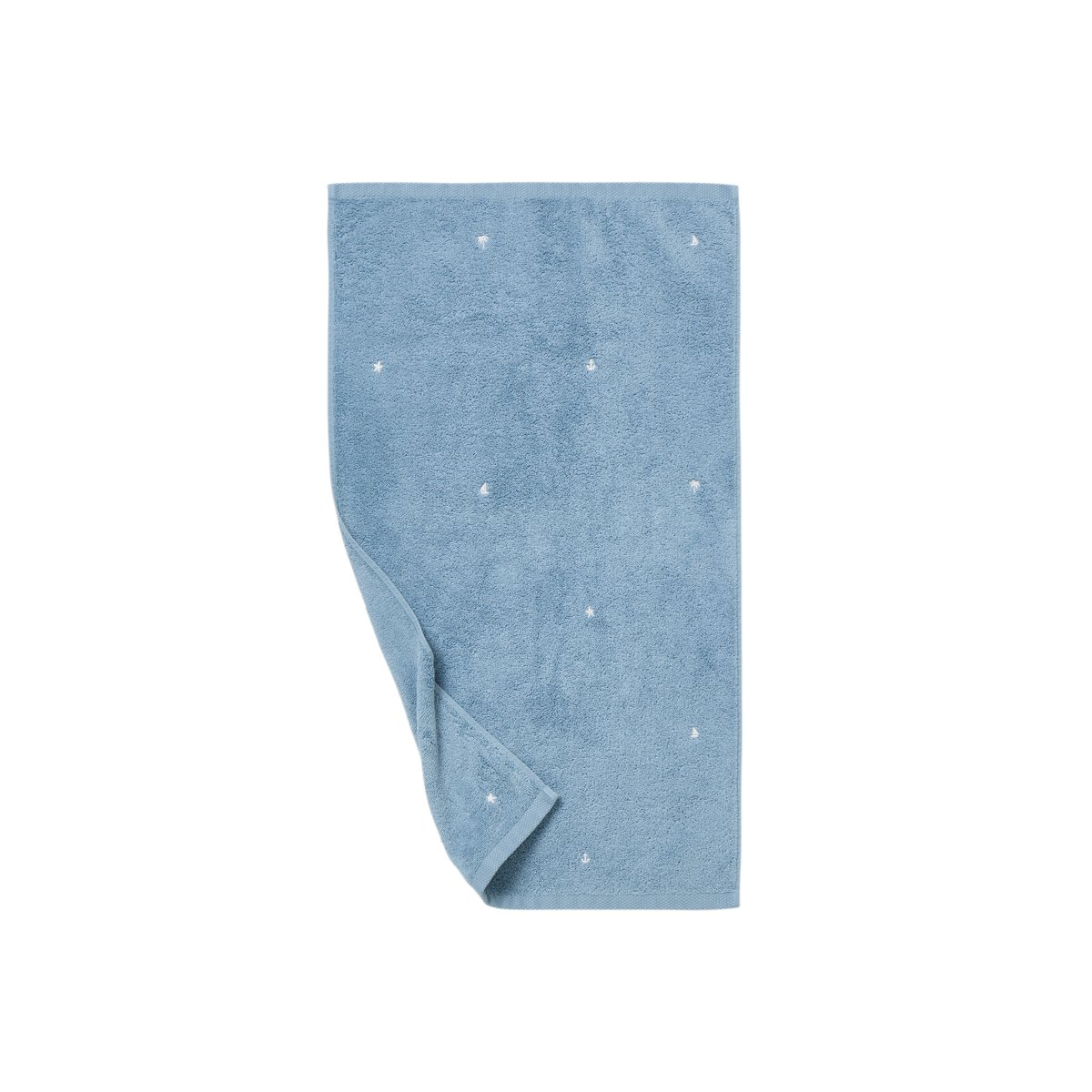 Serviette de toilette coton ZÉPHIRE baltique marin, CARRE BLANC