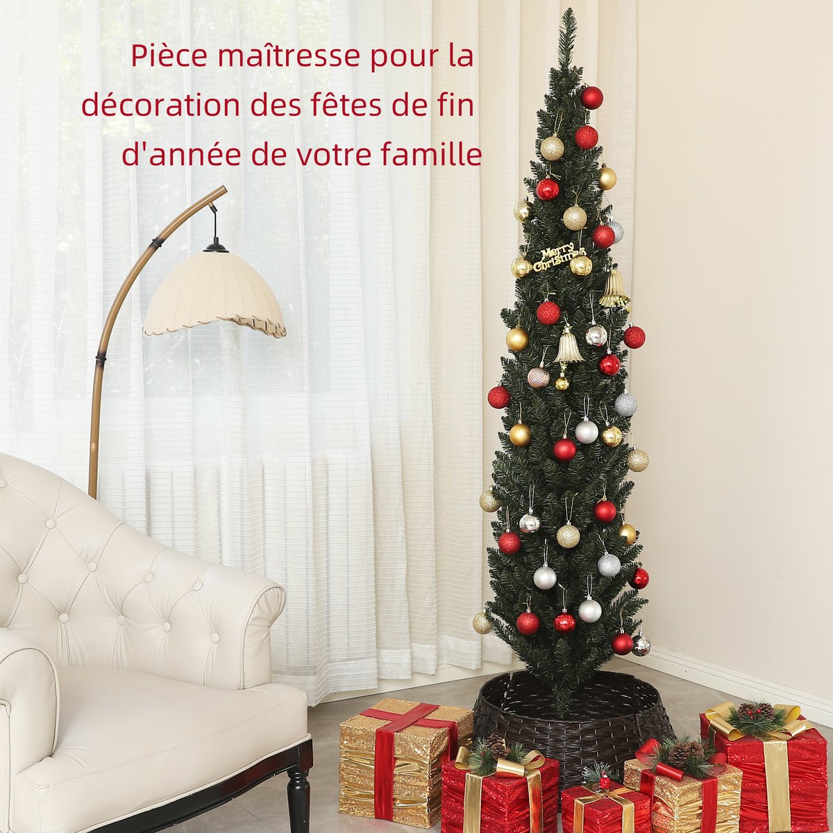 Sapin de Noël Plastique Vert vert, HOMCOM