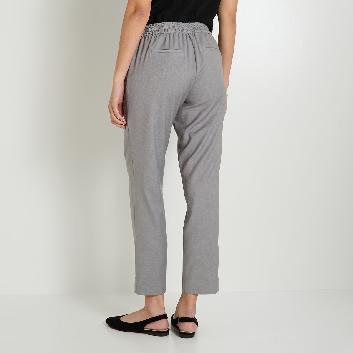 Pantalon taille élastiquée gris, GRAIN DE MALICE