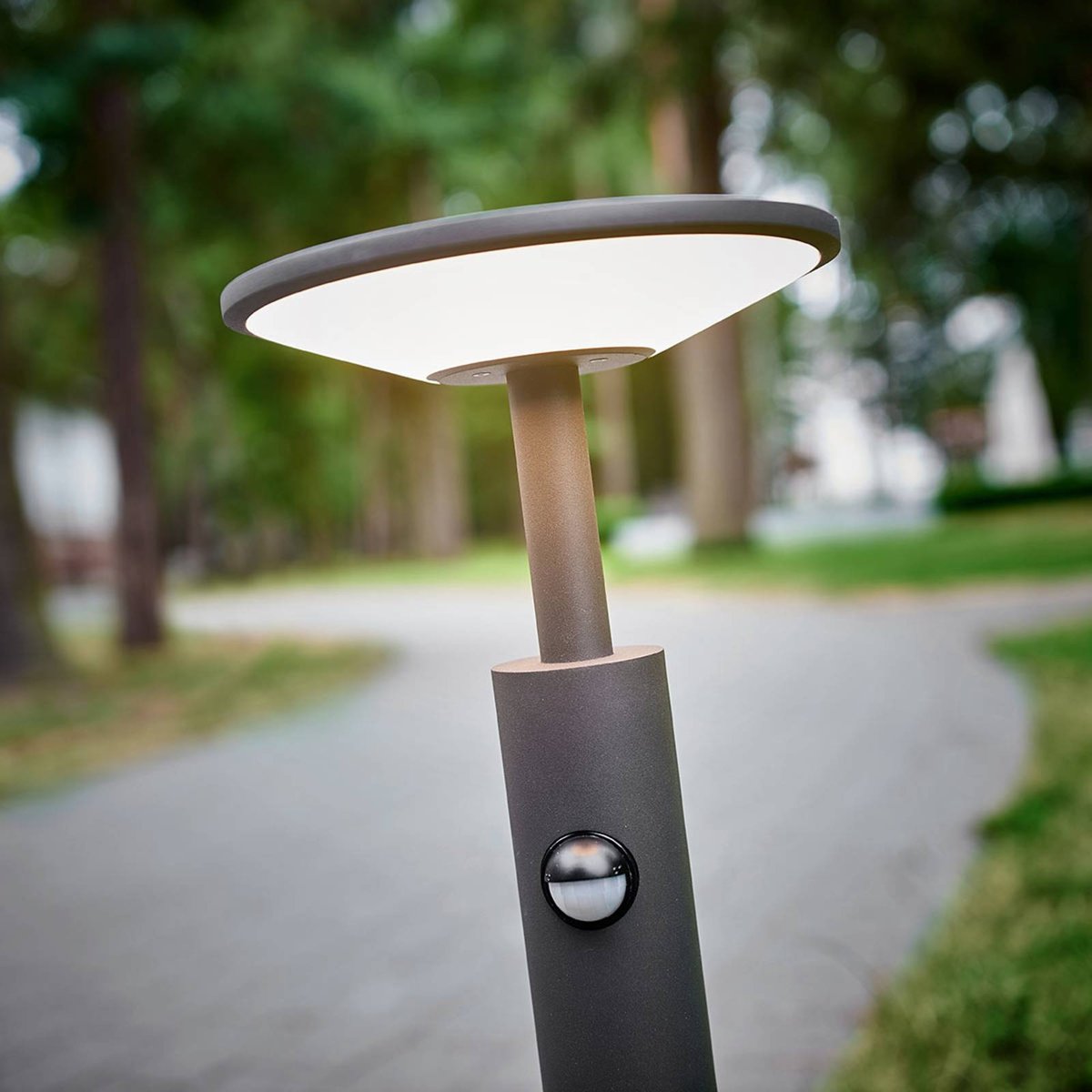 Luminaire extérieur en aluminium moderneLED anthracite, opale, LUCANDE