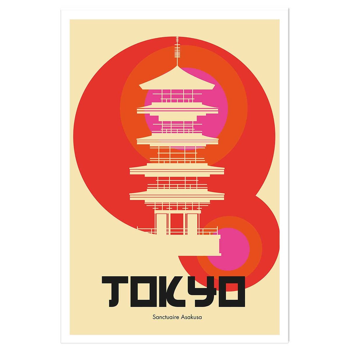 Affiche tokyo temple asakusa affiche seule, HEXOA