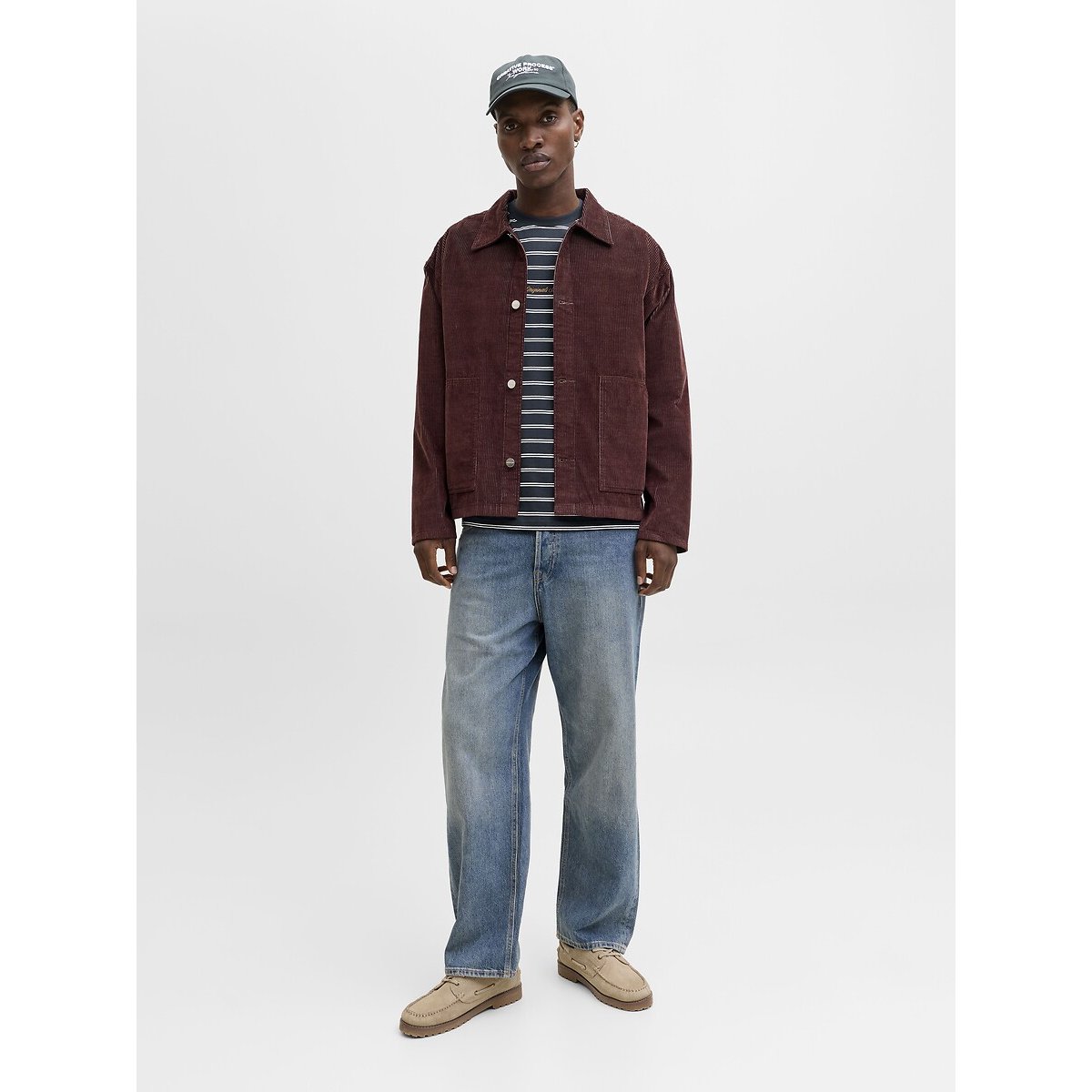 T-shirt manches courtes rayé bleu marine, JACK & JONES