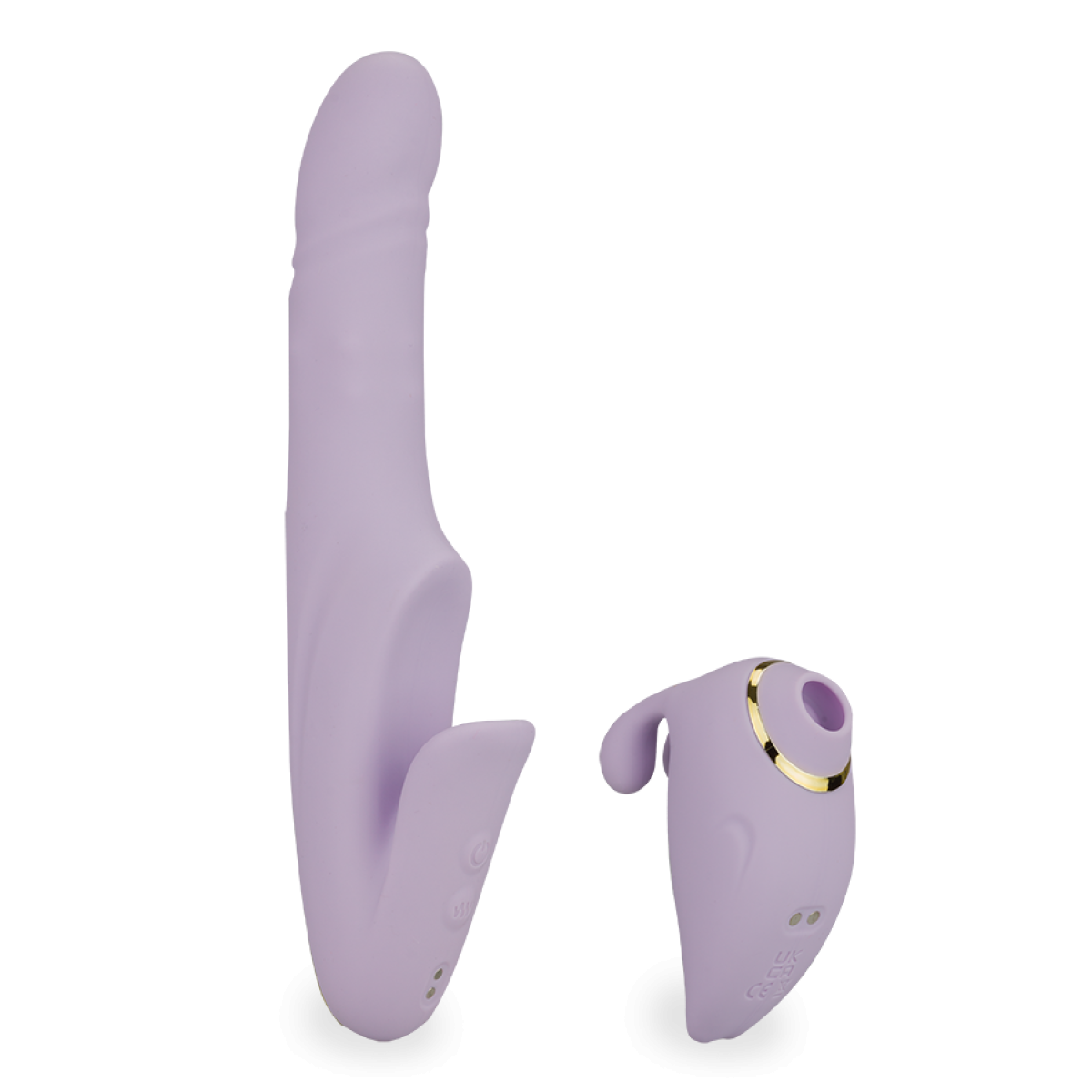 Vibromasseur puissant rabbit avec stimulateur sans contact amovible Unattached lilas, LOVE AND VIBES