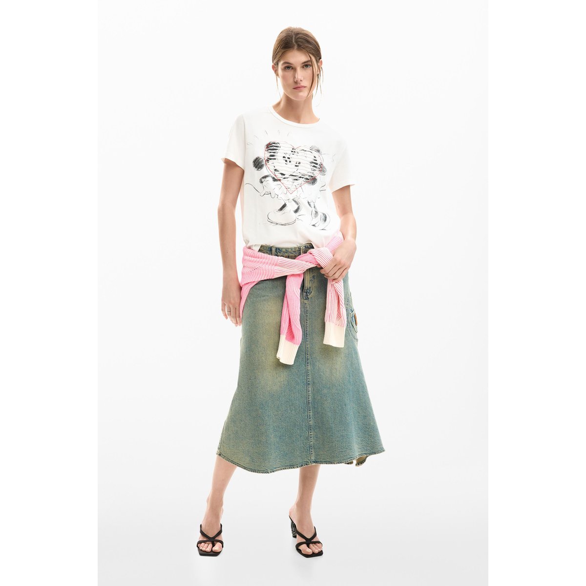 T-shirt cœur Mickey et Minnie Mouse™ blanc, DESIGUAL