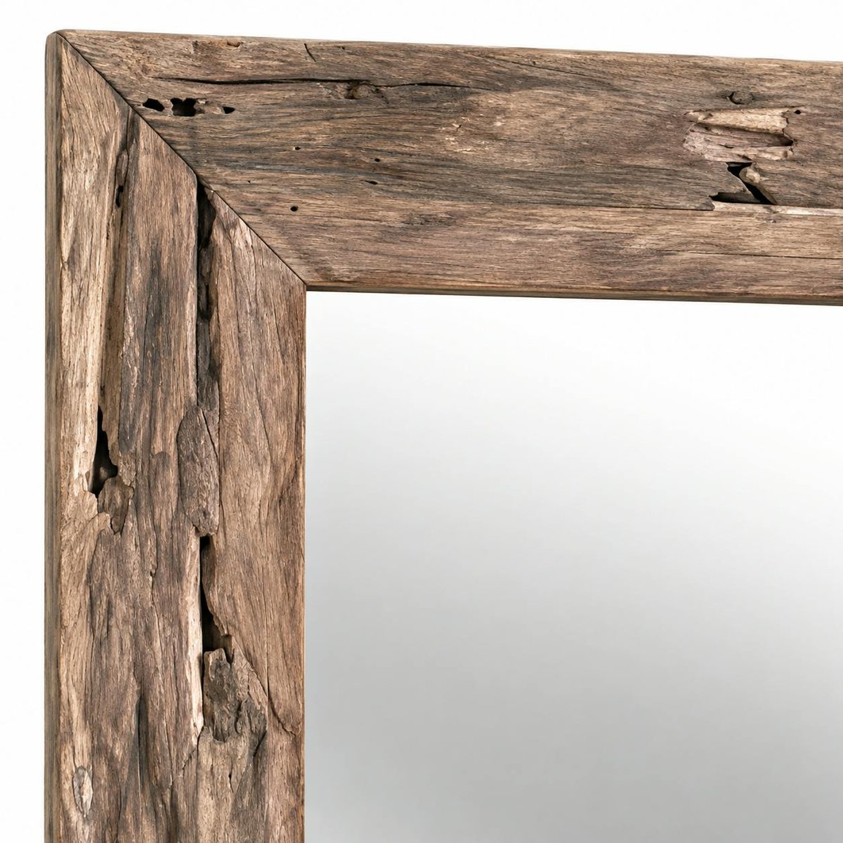 Miroir rectangulaire avec cadre bois recyclé 180 cm DEPOK bois naturel, PIER IMPORT