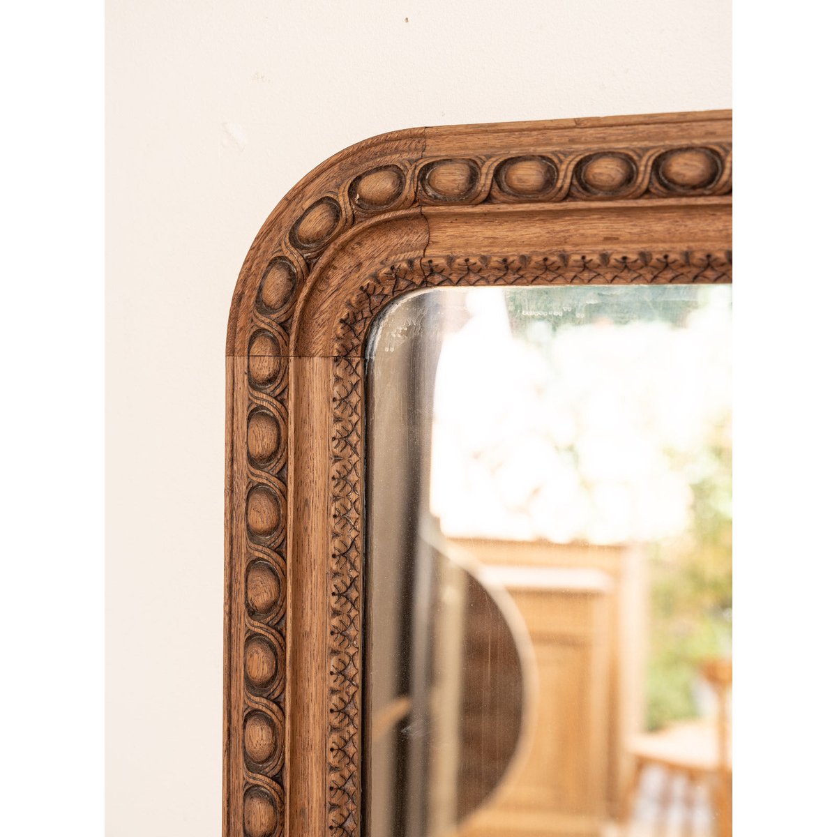 Grand miroir en chêne sculpté Georges N°1381 - Bon état bois foncé, DEBONGOUT