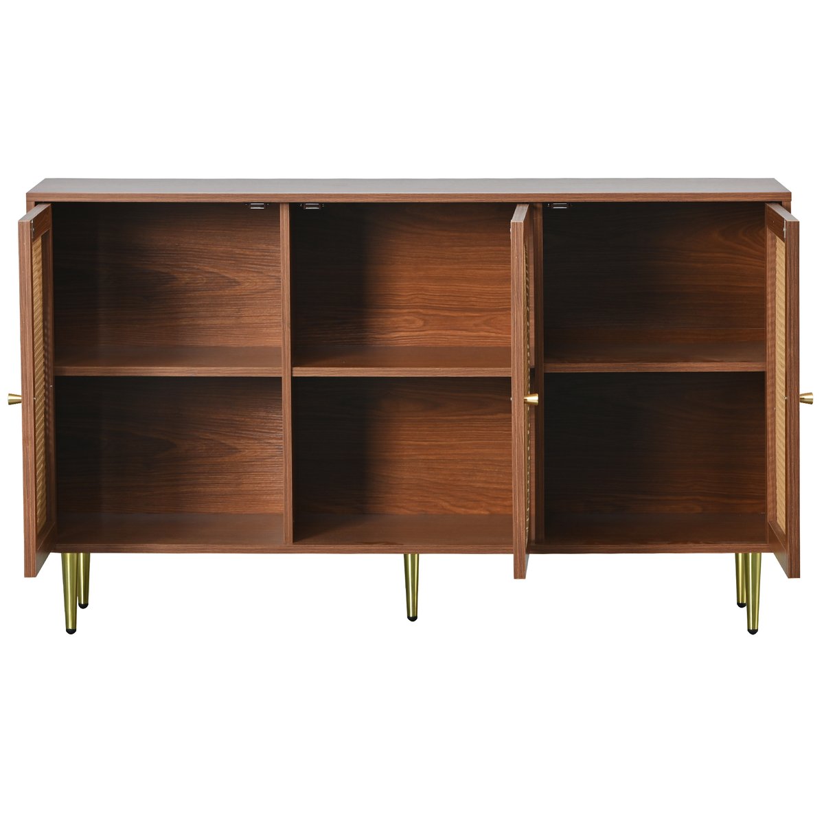 Armoire de rangement avec 3 portes 6 couches, DAVED Armoire noyer, MEUBLES COSY