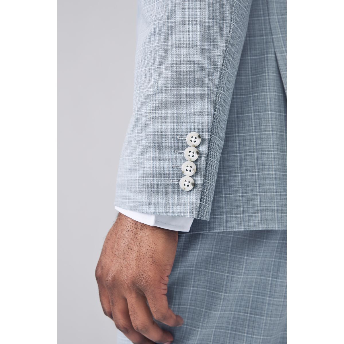 Veste de costume slim aux carreaux bleu clair, NEXT