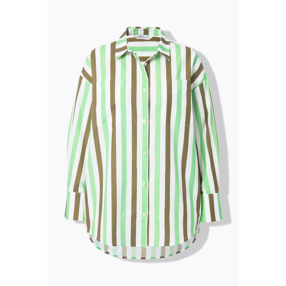 Chemisier oversize. Manches longues et motif olive foncé, STUDIO UNTOLD