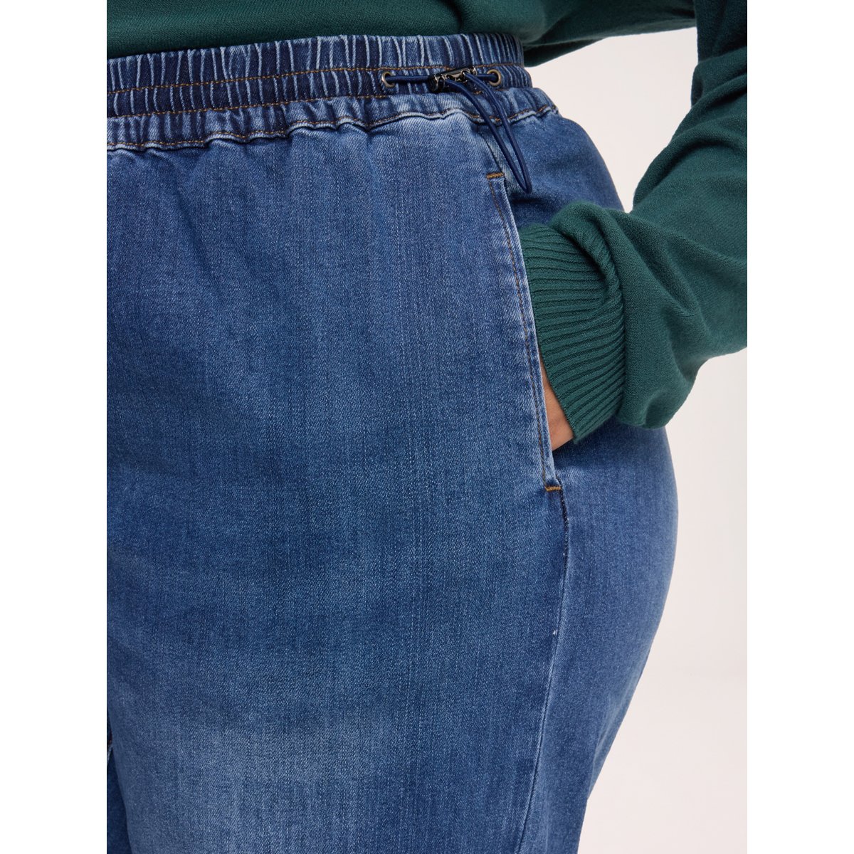 Jean jogger avec cordon de serrage bleu, FIORELLA RUBINO