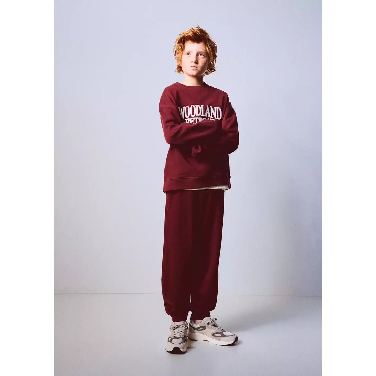 Sweat-shirt coton imprimé grenat, MANGO KIDS