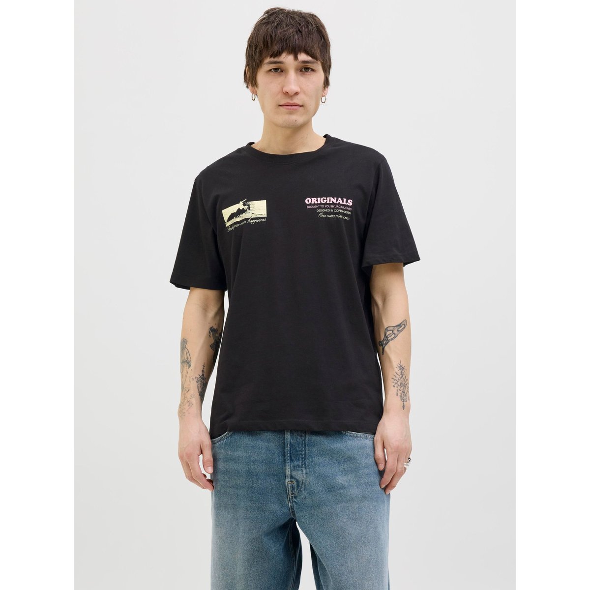 T-Shirt noire - black, JACK & JONES