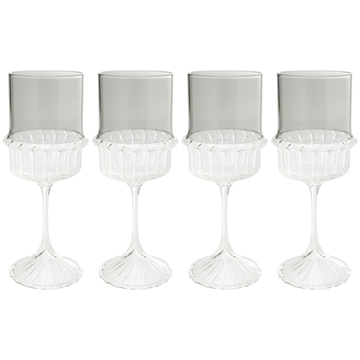 Lot de 4 verres à vin, NOELLE gris, KARE DESIGN