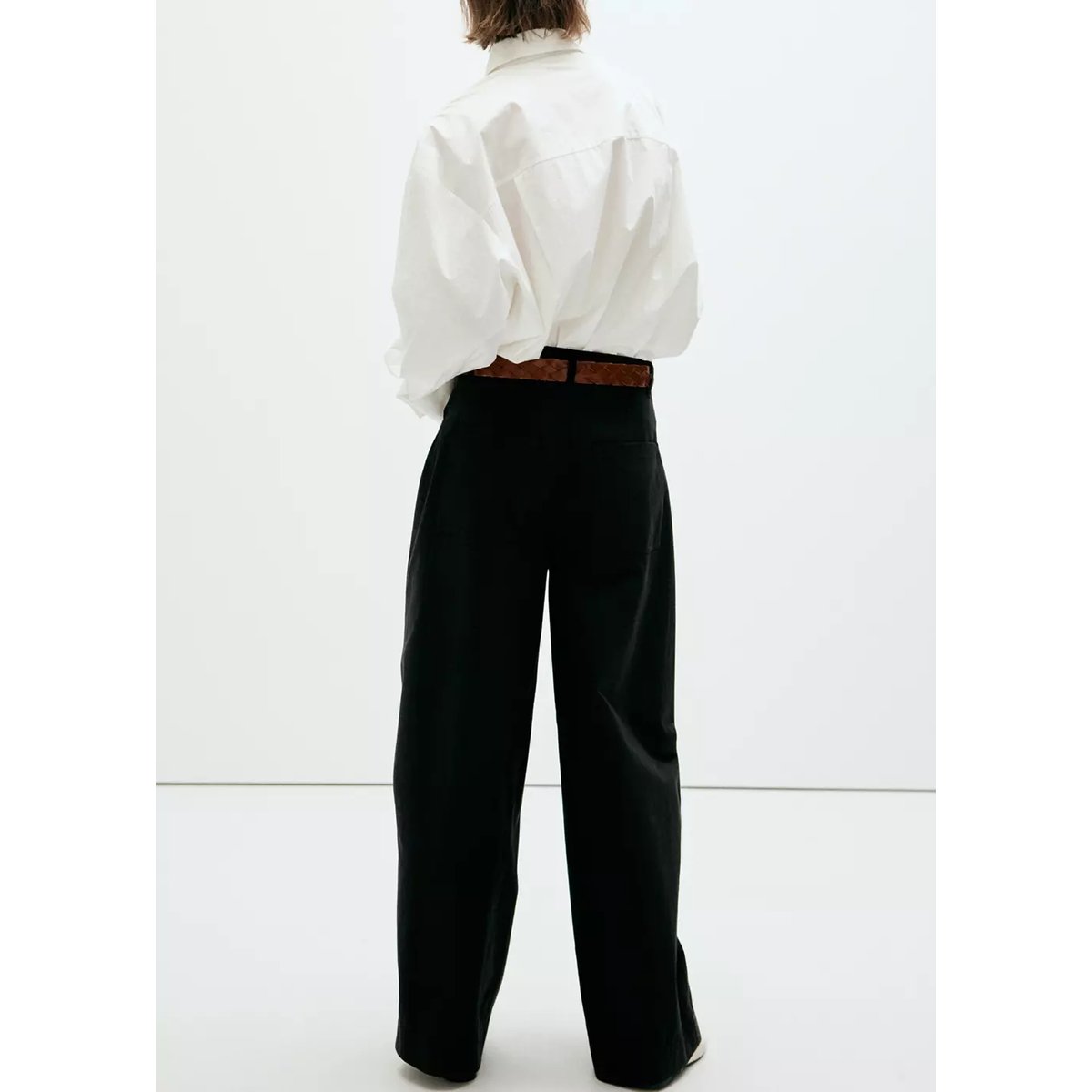 Pantalon ballon taille normale noir, MANGO
