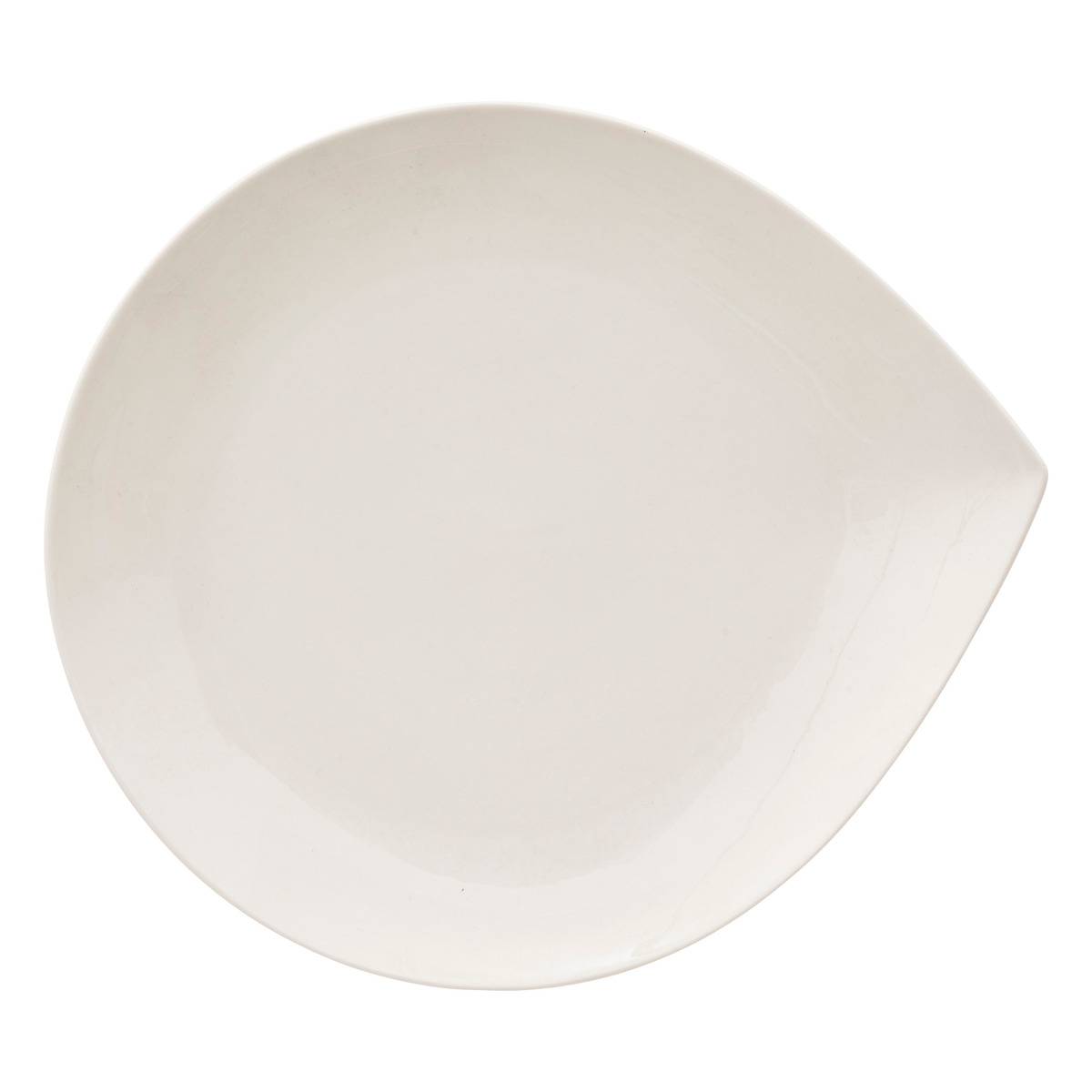 Lot de 6 assiettes en porcelaine GOUTTE blanc, SECRET DE GOURMET