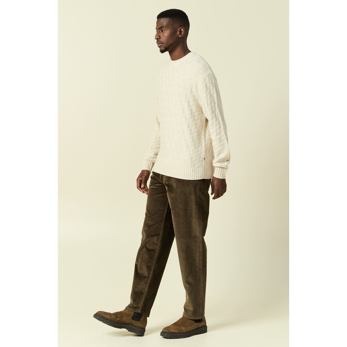 Pull manches longues col rond sable, BONOBO