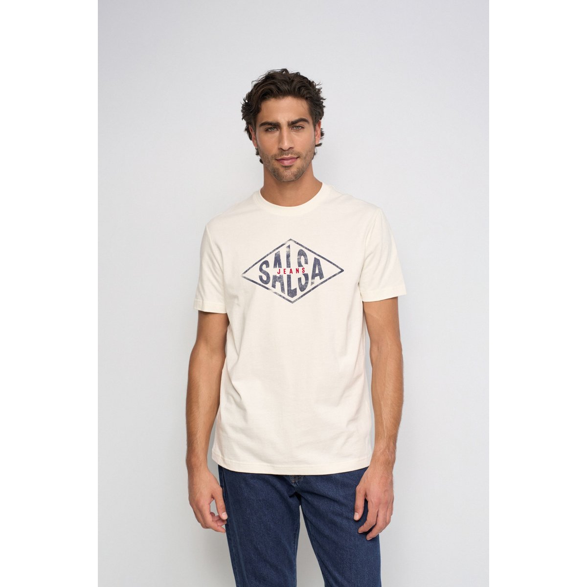 T-SHIRT AVEC LOGO beige, SALSA JEANS