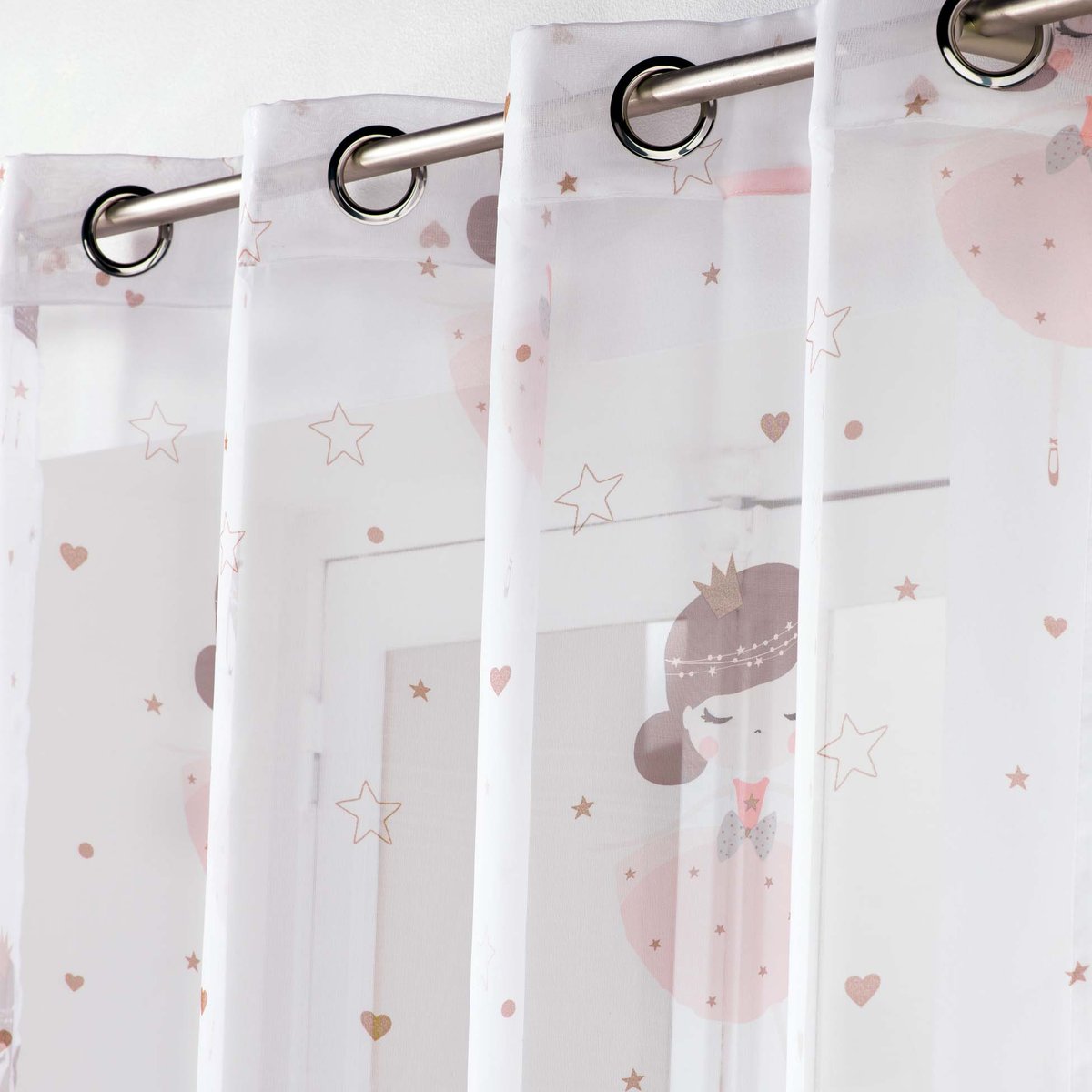 Panneau a oeillets Voilage Fifi Petite Princesse rose, EDEN