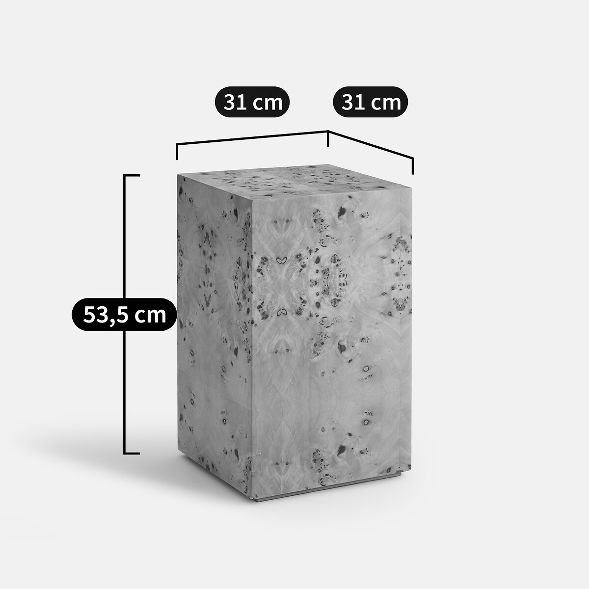 Mesa auxiliar de sofá chapada en madera de olmo, LOUPITA raíz de olmo, LA REDOUTE INTERIEURS