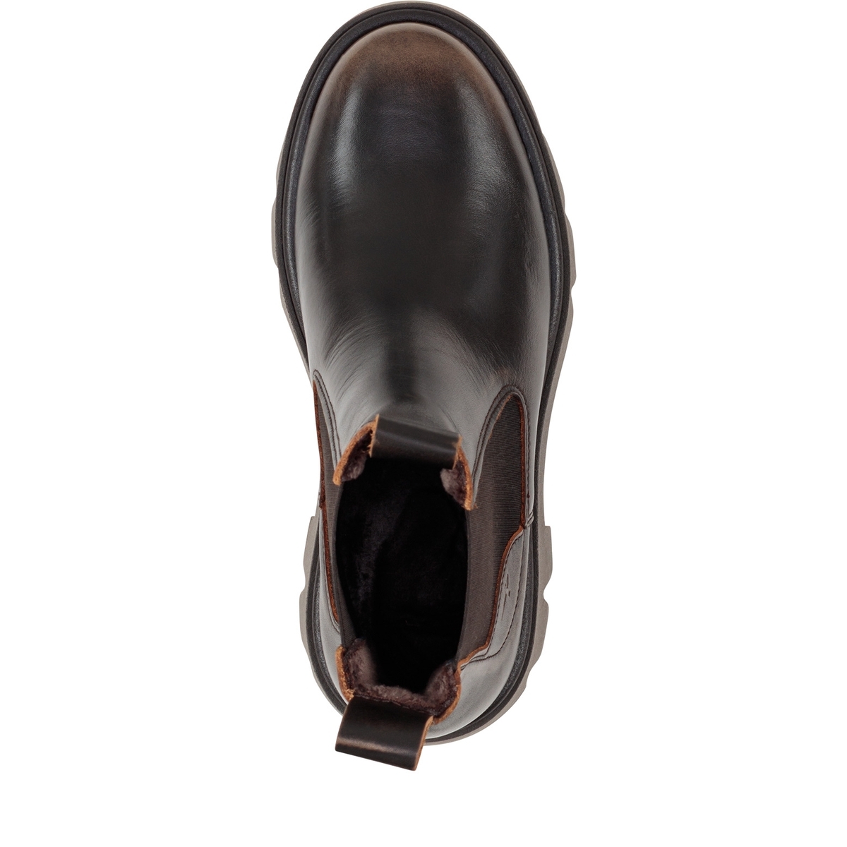 Bottine Chelsea en cuir marron boue, TAMARIS
