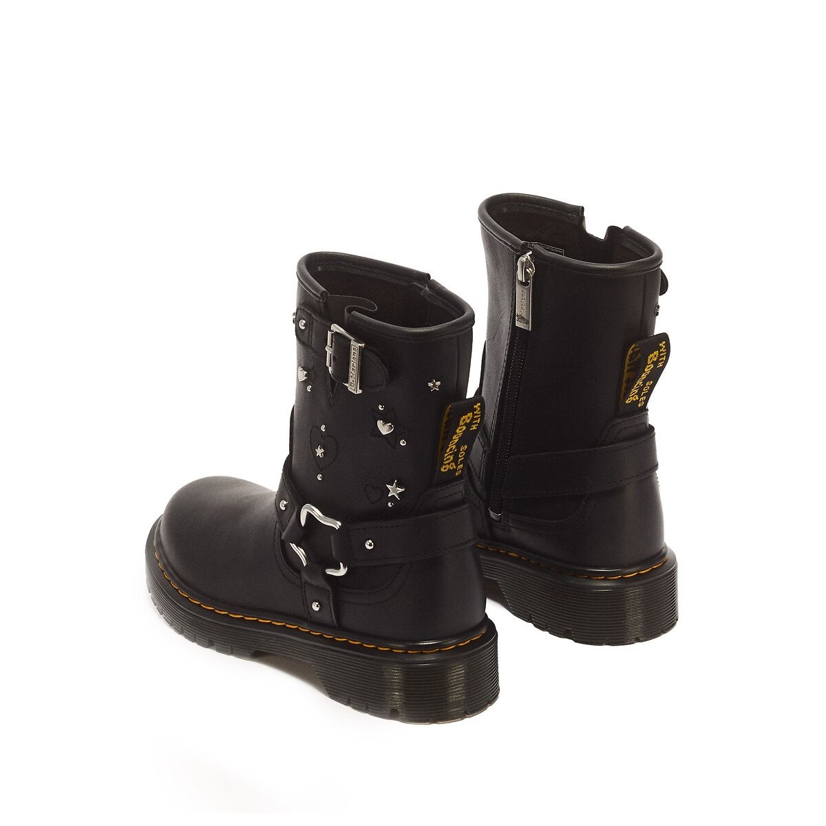 Stivaletti in pelle, Genaya Rigger Wyoming nero , DR. MARTENS