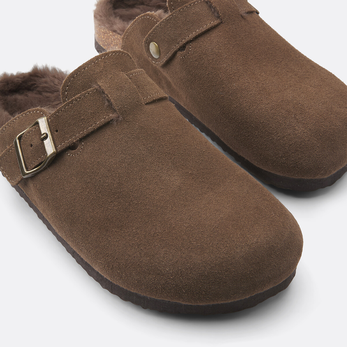 Suede Clog Mules brown, LA REDOUTE COLLECTIONS