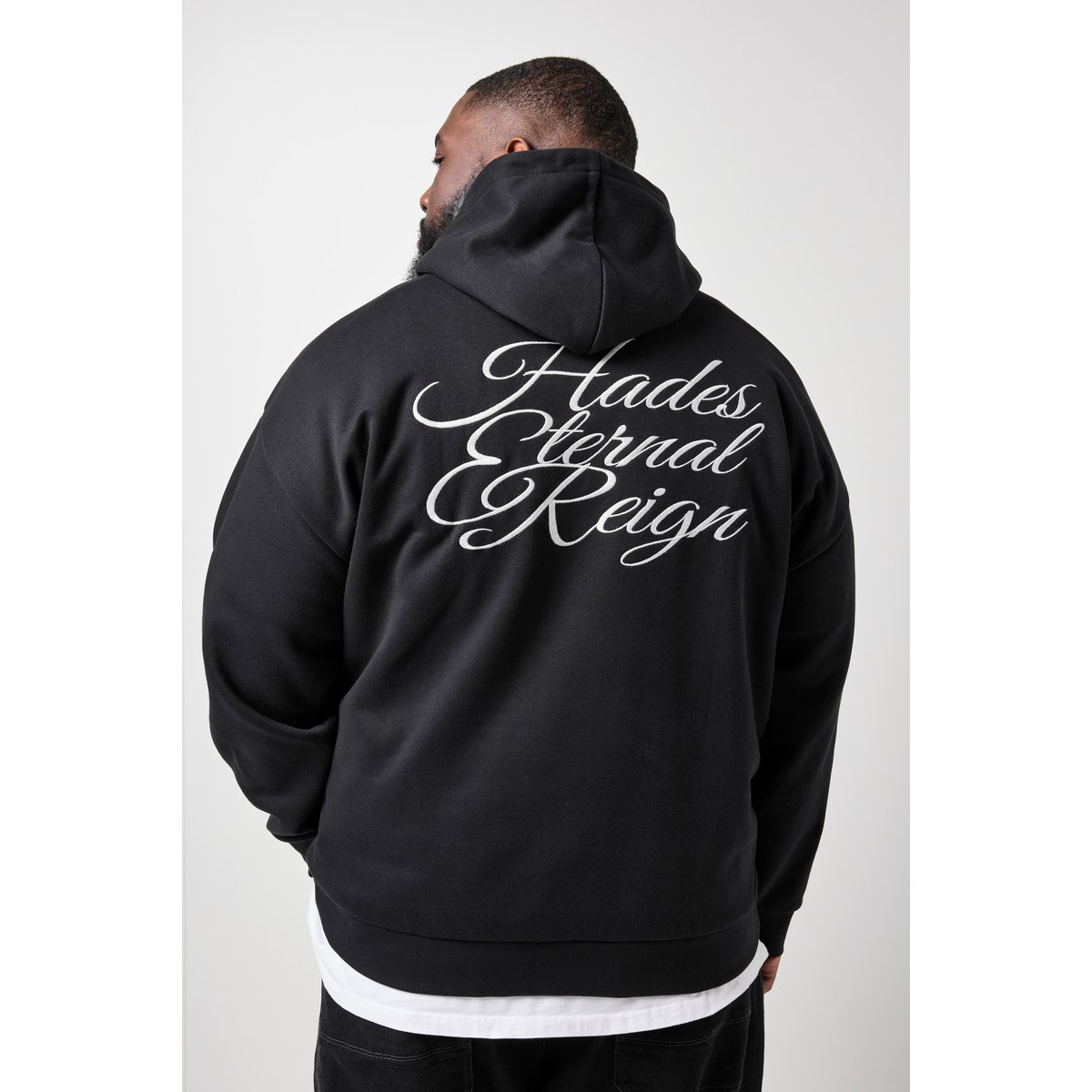 Sweat-shirt à capuche, coupe oversize noir, STHUGE