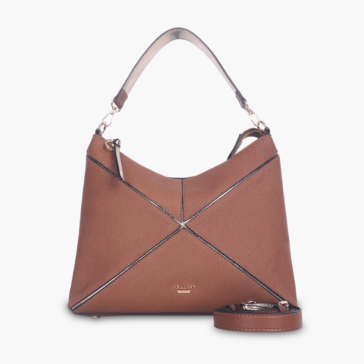 Sac hobo Tamelia cognac,doré, LOLLIPOPS