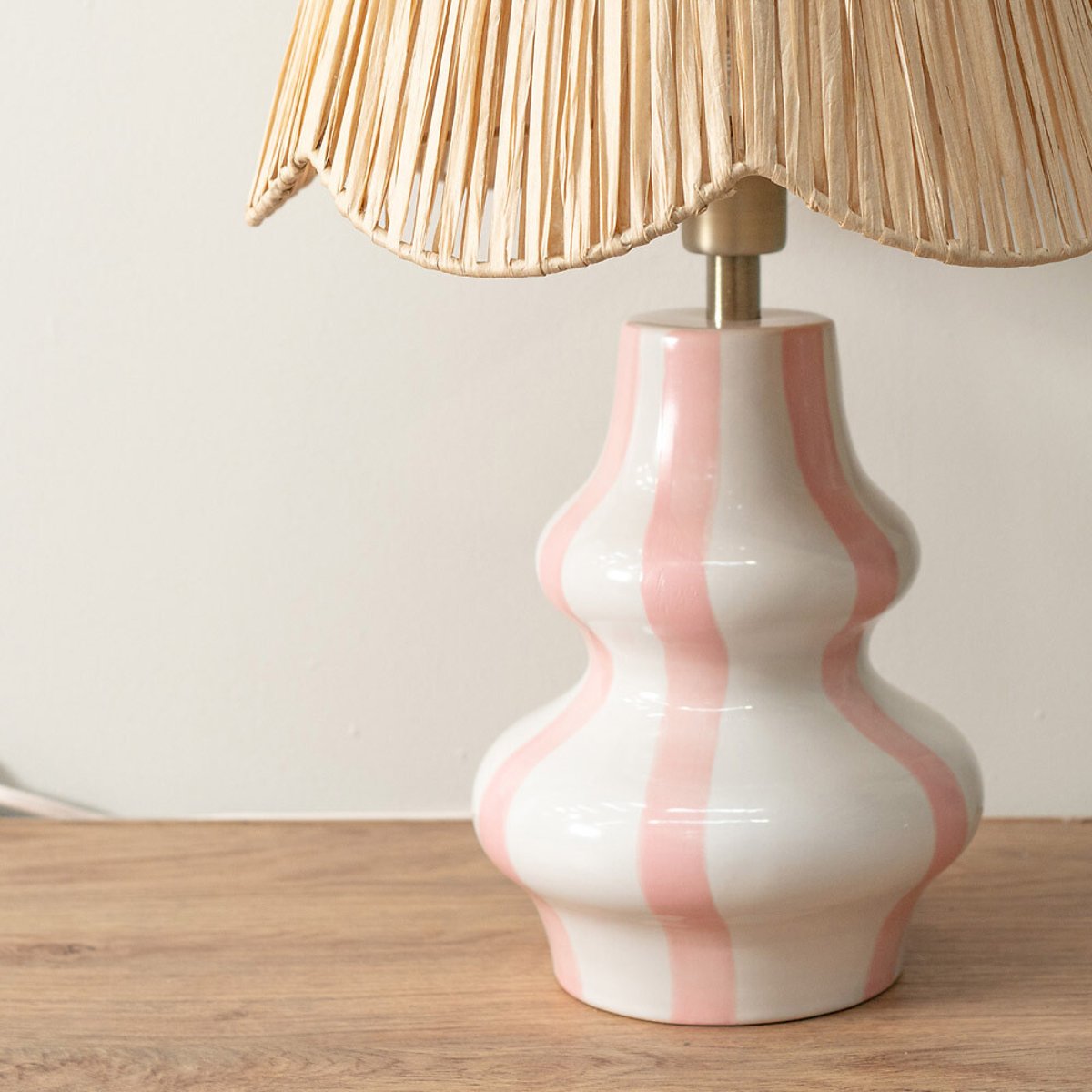Pierre Ceramic Table Lamp in Blush pink, SO'HOME