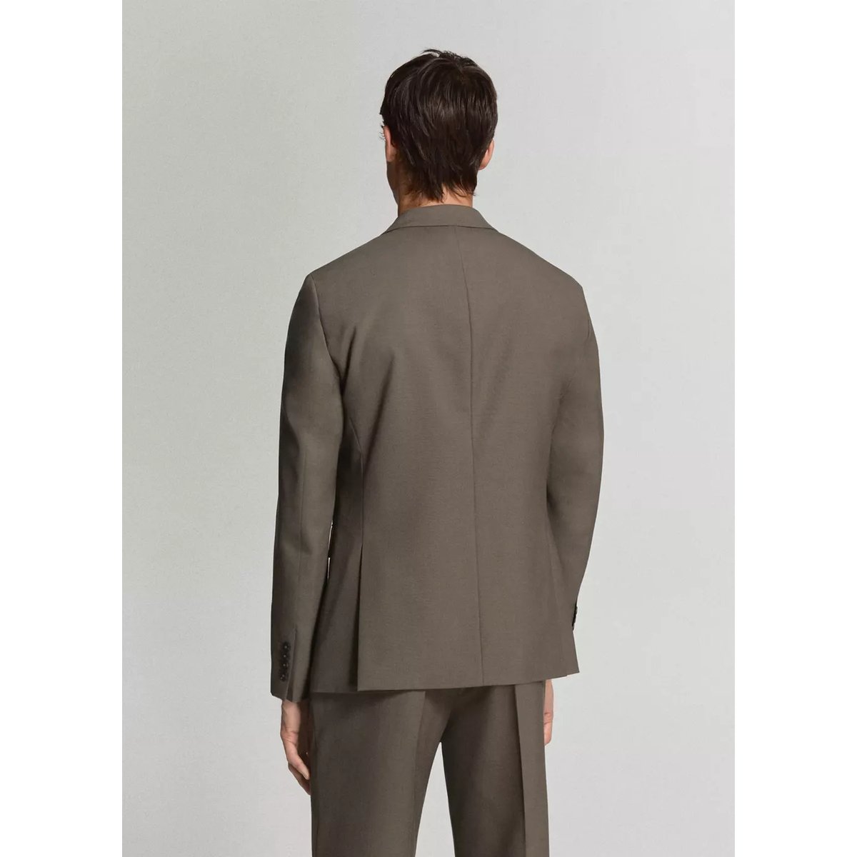 Veste costume Turin 100 % laine vierge marron moyen, MANGO MAN
